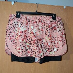 RBX Women's Pink and Black Athletic Shorts